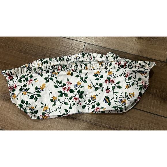 Longaberger VANITY Basket Liner‎ WHITE VINE FLORAL Fabric - Picture 1 of 3